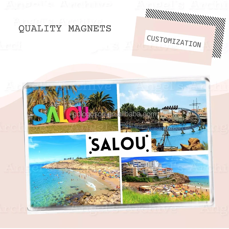 Manufacturers Country City Photo Refrigerator Magnets Spain Tourist Magnet Foil Paper Printed Custom Logo Souvenir Magnets