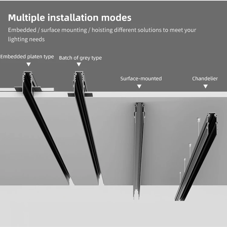 Recessed Mounted Aluminum 6W 12W 18W 20W 24W 30W 40W Dimmable Adjustable track spotlight Magnetic Led Track Light