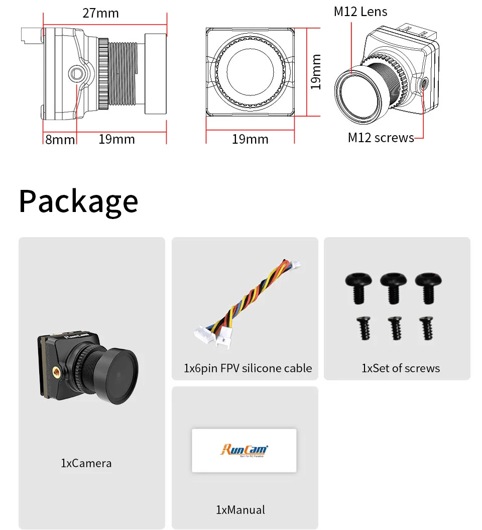 RunCam Phoenix 2 Pro 1500 TVL Starlight Night Vision COMS Sensor High HD FPV Camera PAL/NTSC RC FPV Racing Drone Quadcopter UAV