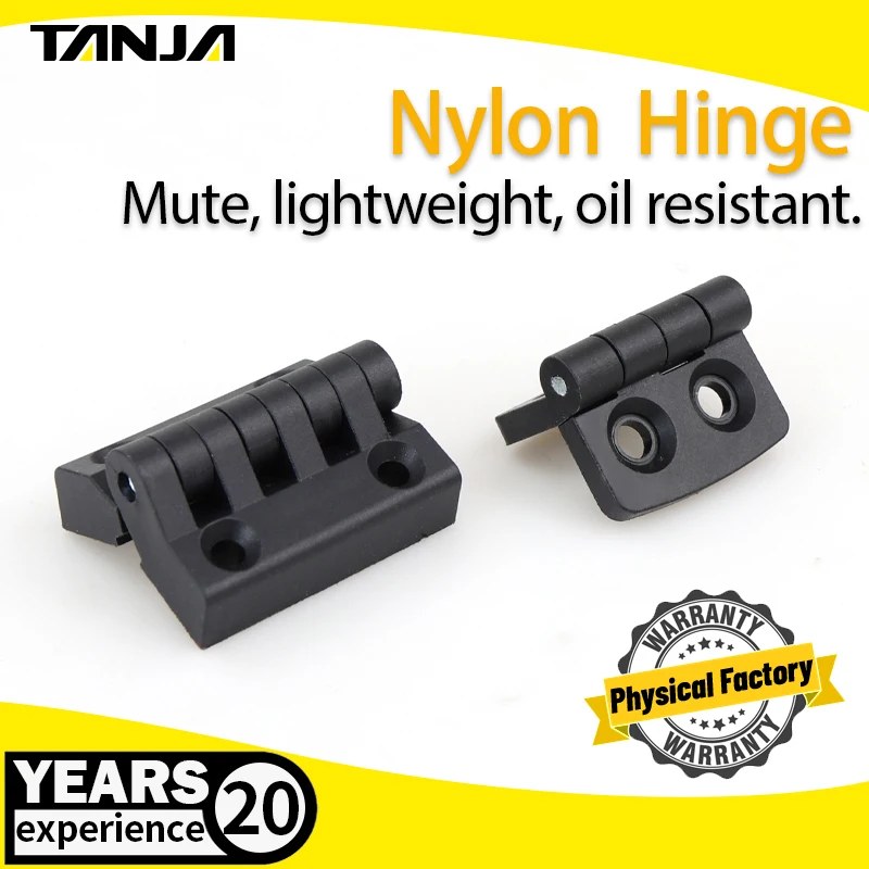 Black PA Gate Hinges Cabinet Box Generator Butt Hinge Nylon Hinge