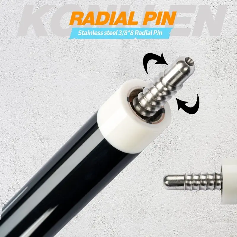 KONLLEN 3 Cushion Carom Cue Carbon Fiber Stick Silver Ring Inlay Carbon Fiber Shaft Carom Cue Stick