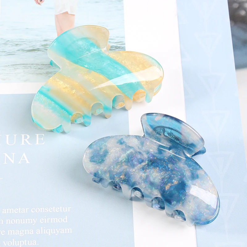 Wholesale Fashion Hair Accessories Cellulose Acetate Tortoise Shell Hair Claw Clip for Woman acetate hair jaw clamp claws