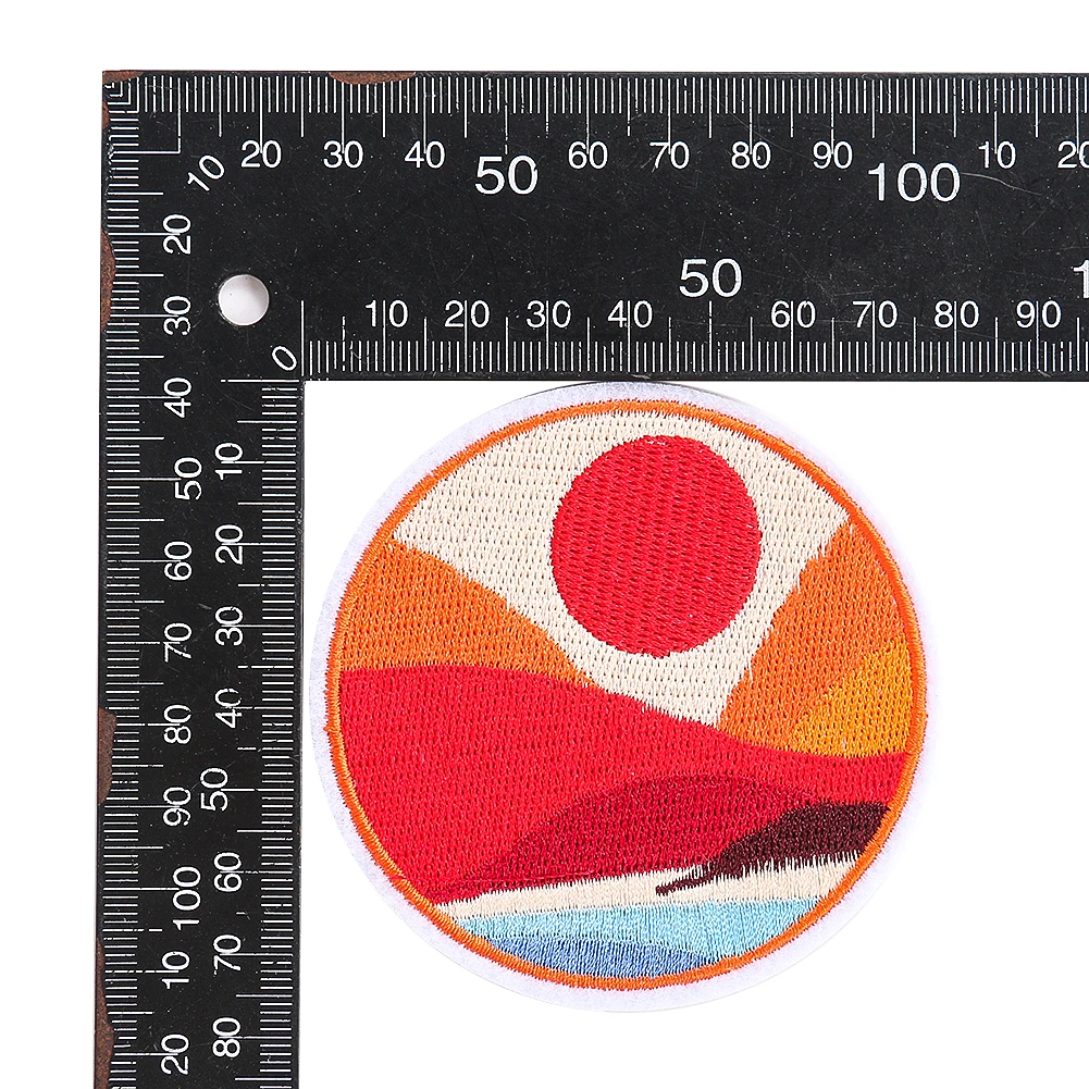 Eastern sunrise sunset red sun back tape can be ironed clothing holes decorative patch sewing supplies