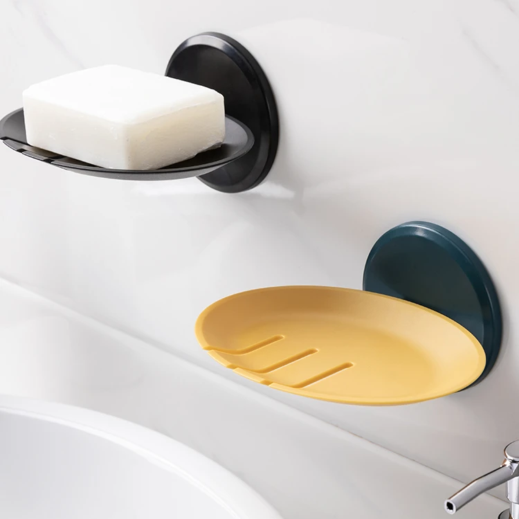 Disc soap box bathroom wall-mounted soap storage box household drain toilet multi-function shelf soap box