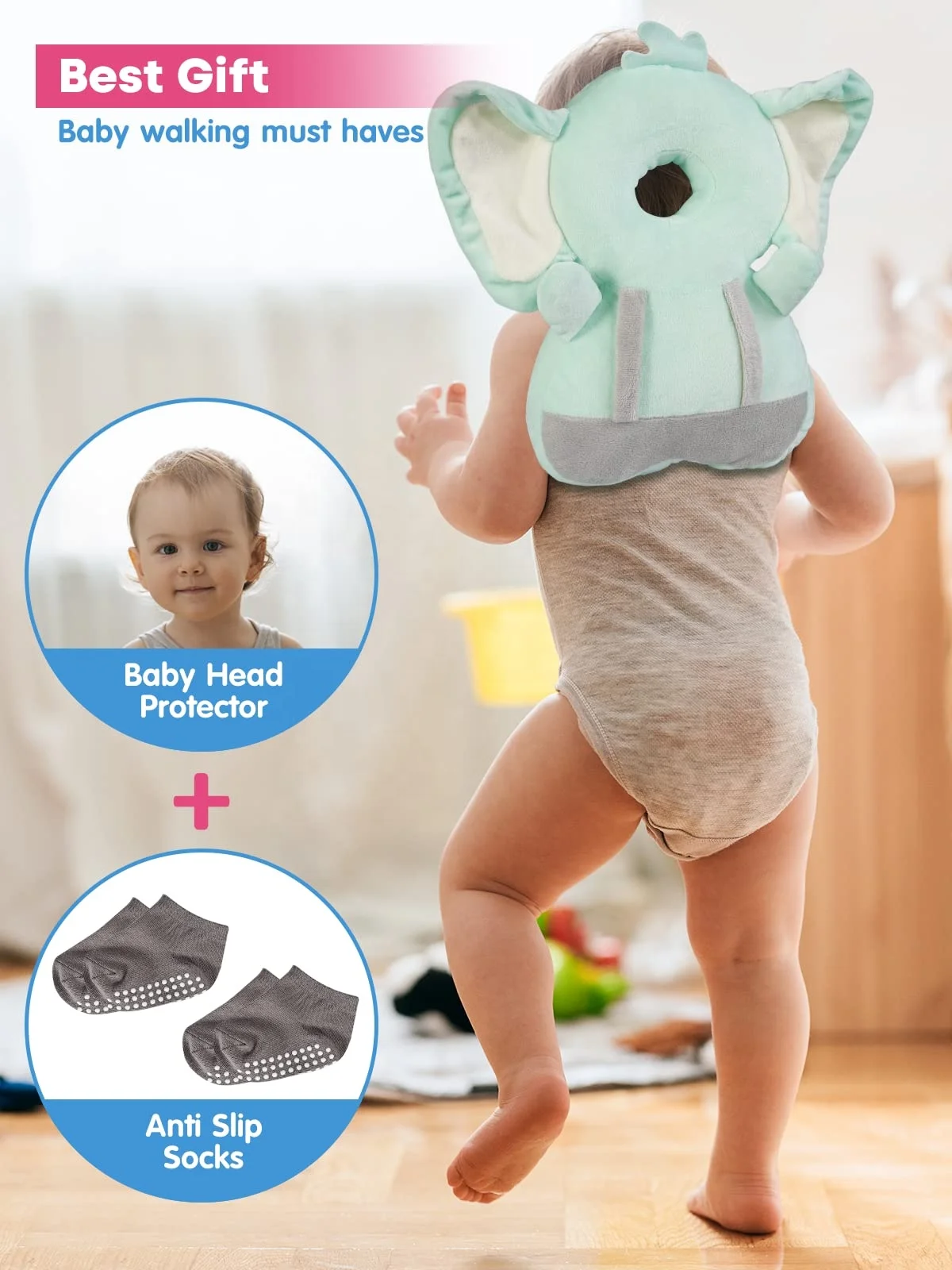Baby Head Protector Backpack, Baby Head Protector Baby Safety Walking Anti-Fall Head Backpack Infant Toddler Boys Girls