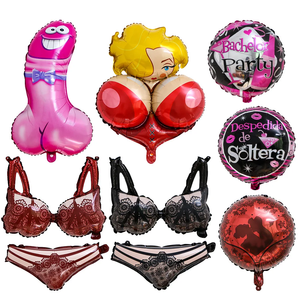 Big Willy Foil Balloon Bachelorette Party Inflatable Penis Boobs Ballons Bride To Be Globos Hen Night Adult Party Supplies