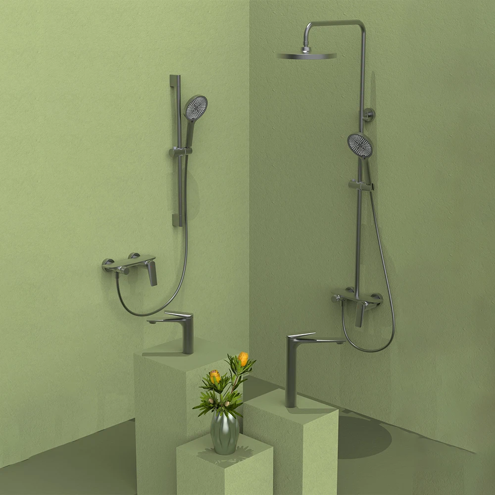 Rose Gold High Quality Shower Head With PVC Hose Set Contemporary Luxury Shower