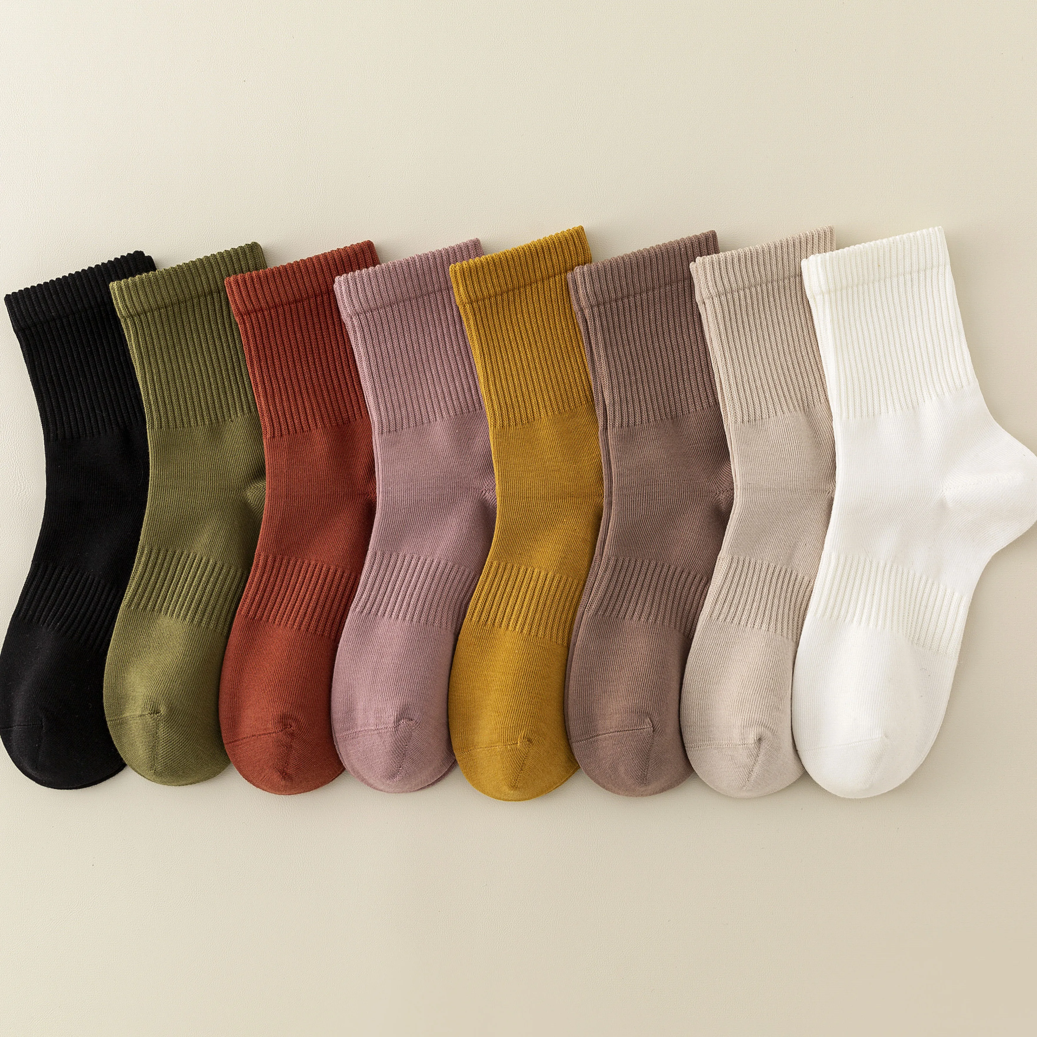 wholesale plain color crew women socks fashion casual women socks high elastic cotton socks for women girl