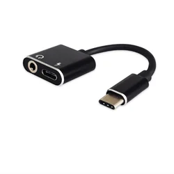 High quality Type C to 3.5mm Audio Jack 2 in 1  Headphone Adapter Charger Charging Cable for Cellphone