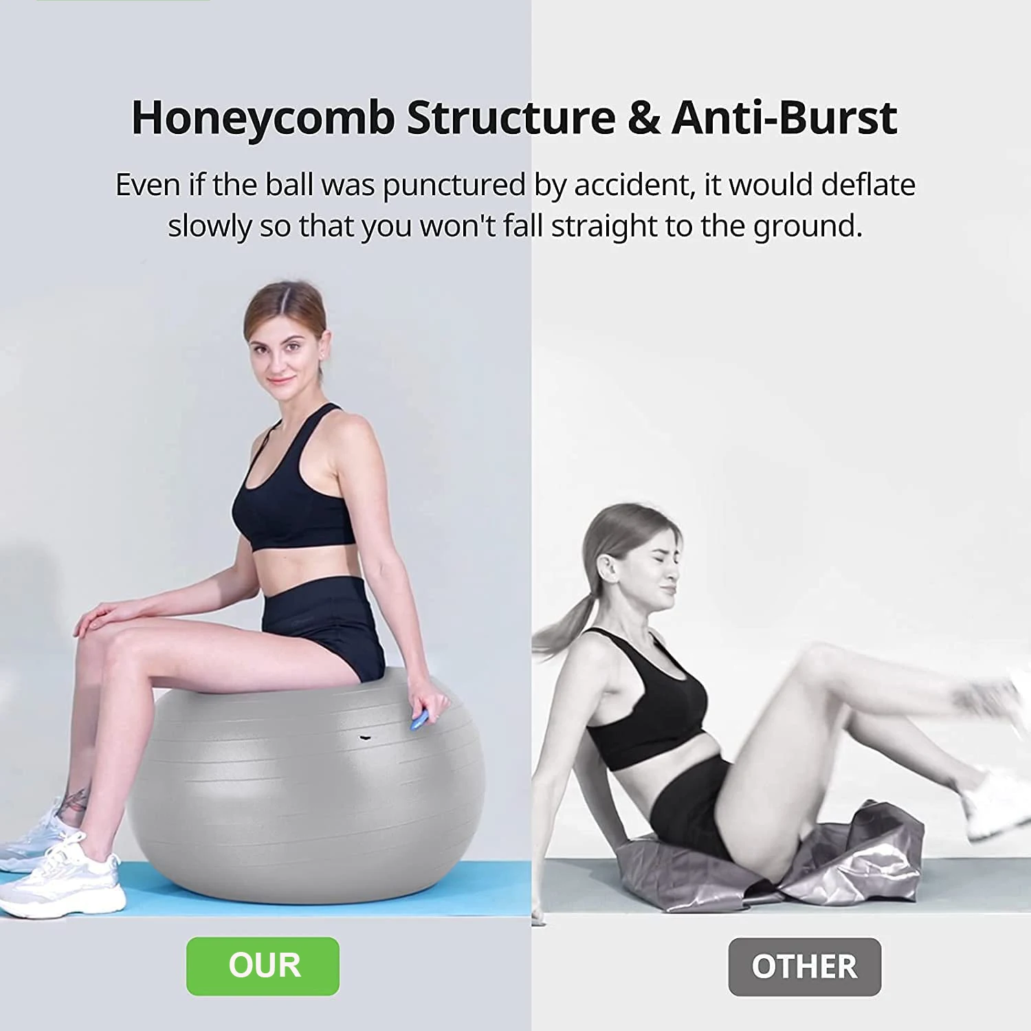 Extra Thick Yoga Ball Exercise Ball Chair Heavy Duty Swiss Ball for Balance