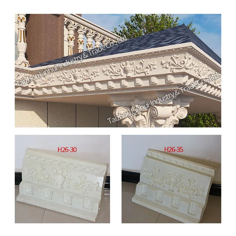 cornices for the facade of the house outside molds casting Eave Moulding House Decorative roof Molding Exterior Wall Line Moulds