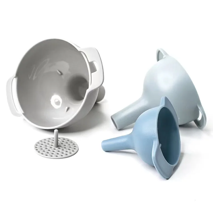 2021 Amazon popular kitchen 4 in 1 funnel set multifunctional filter strainer funnel set with handle food grade plastic funnel