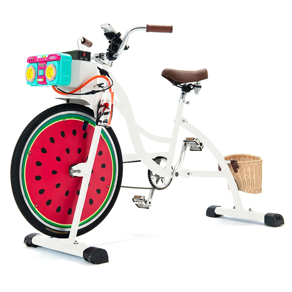 EXI factory wholesale white unicycle bike soap bubbles machine customized bike for party