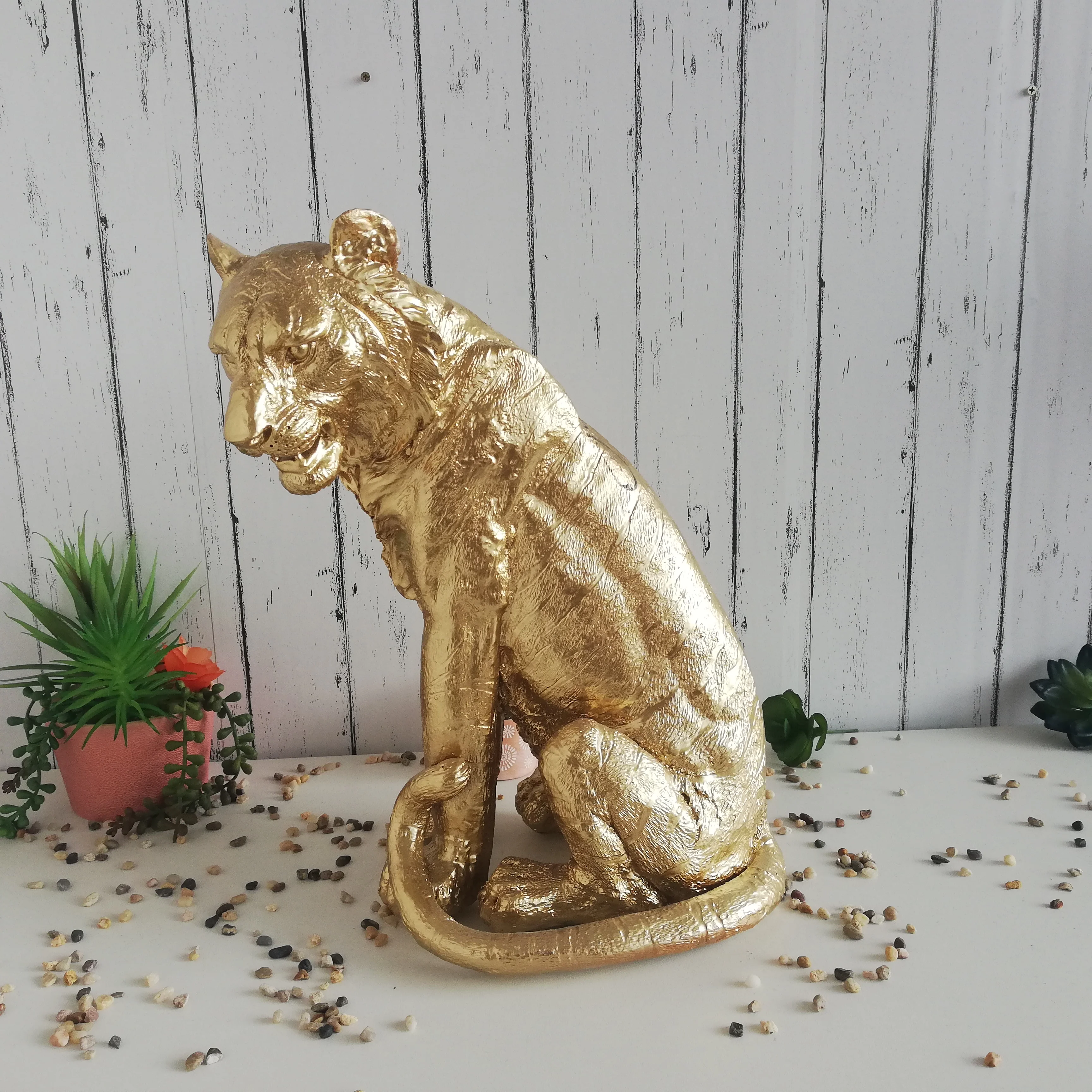
factory resin life size tiger home decoration 