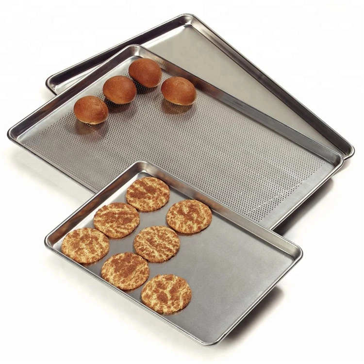 Punch hole perforated drying tray food grade stainless steel aluminium metal perforated baking tray with customized size