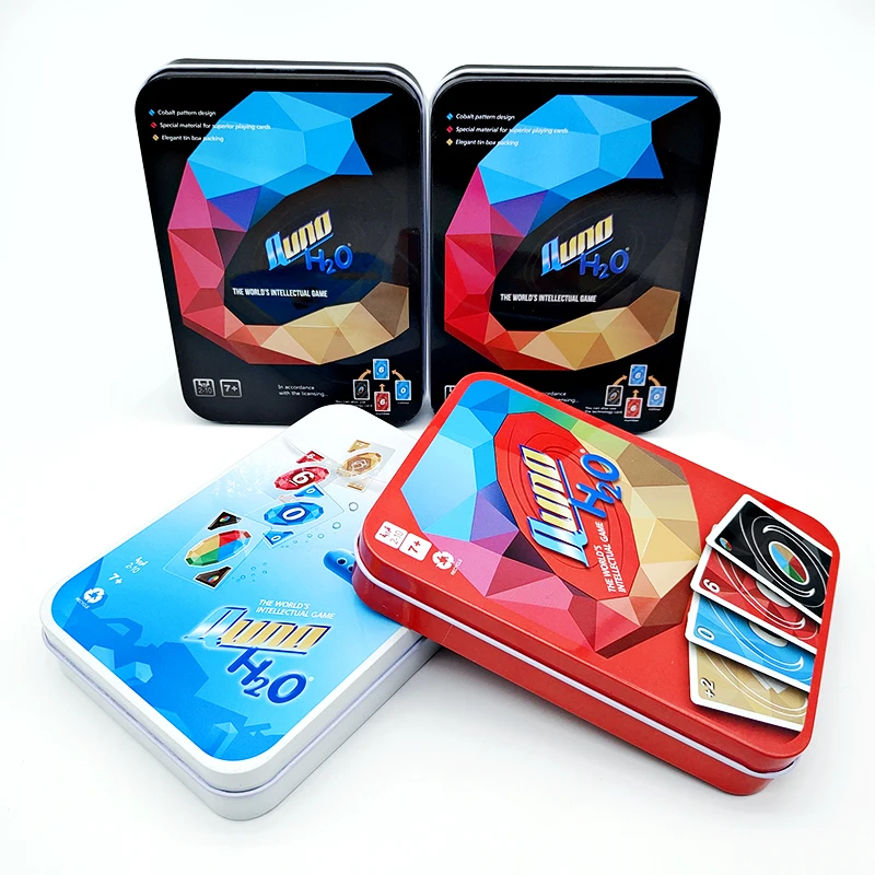 Mattel Games QUno Card Game Family Funny Entertainment Board Game Fun Poker Playing Cards With Metal Box For Children And Adults