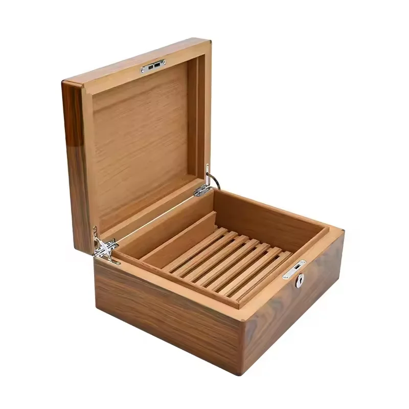 Spanish Cedar Humidor Factory Custom  Wood Cigar   Luxury Piano paint cuban cigar box hygrometer