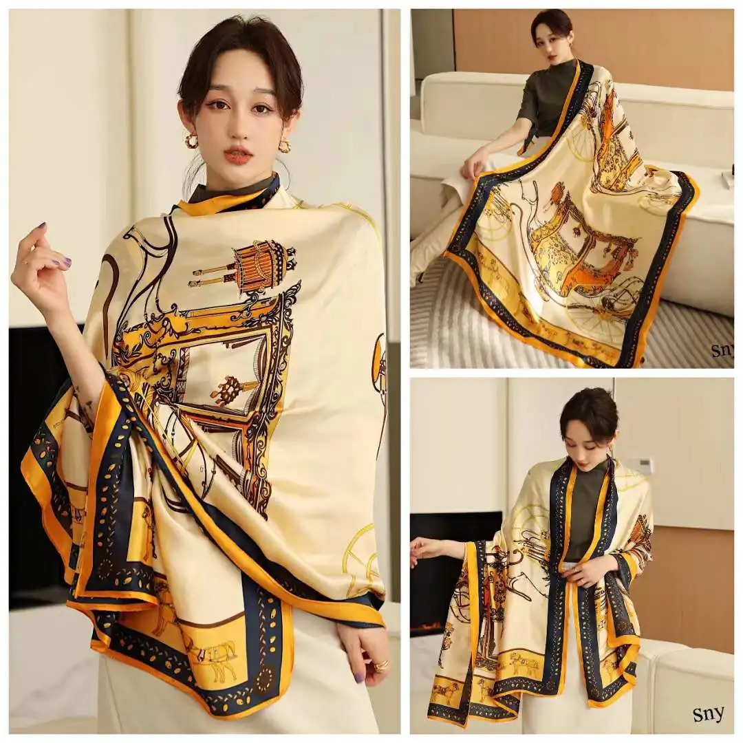 Free shipping luxury women long Silk shawl Scarf hijab