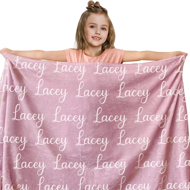 Customized Jacquard Luxury Plush Polyester Soft Screened Embroidered Print Bed Throw Blanket with Logo