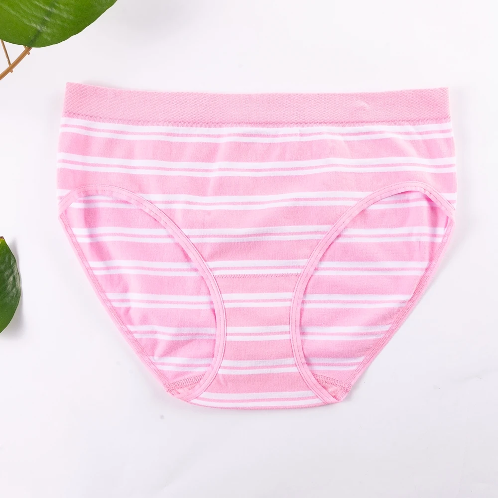 Fashionable striped design sporty girl seamless panties  plus size bikini seamless panties suitable for women