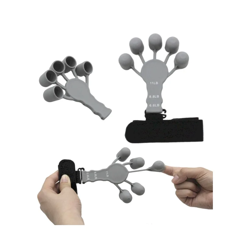 New Adjustable Silicone Finger Exerciser Five Finger Strength Trainer Finger Rehabilitation Device