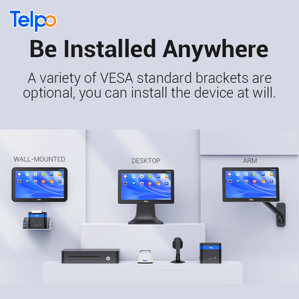 Telpo TPS683 Android 11 POS Cash Register Desktop Single Touch Screen Terminal