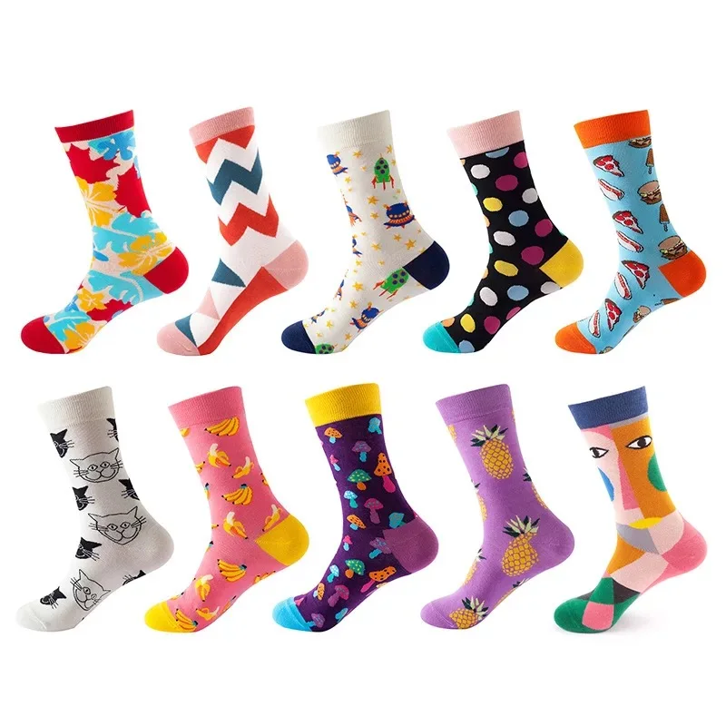 Good Quality Unique Hip Hop Personality Creative Men Designer happy Funny skate Socks Dropshipping unisex