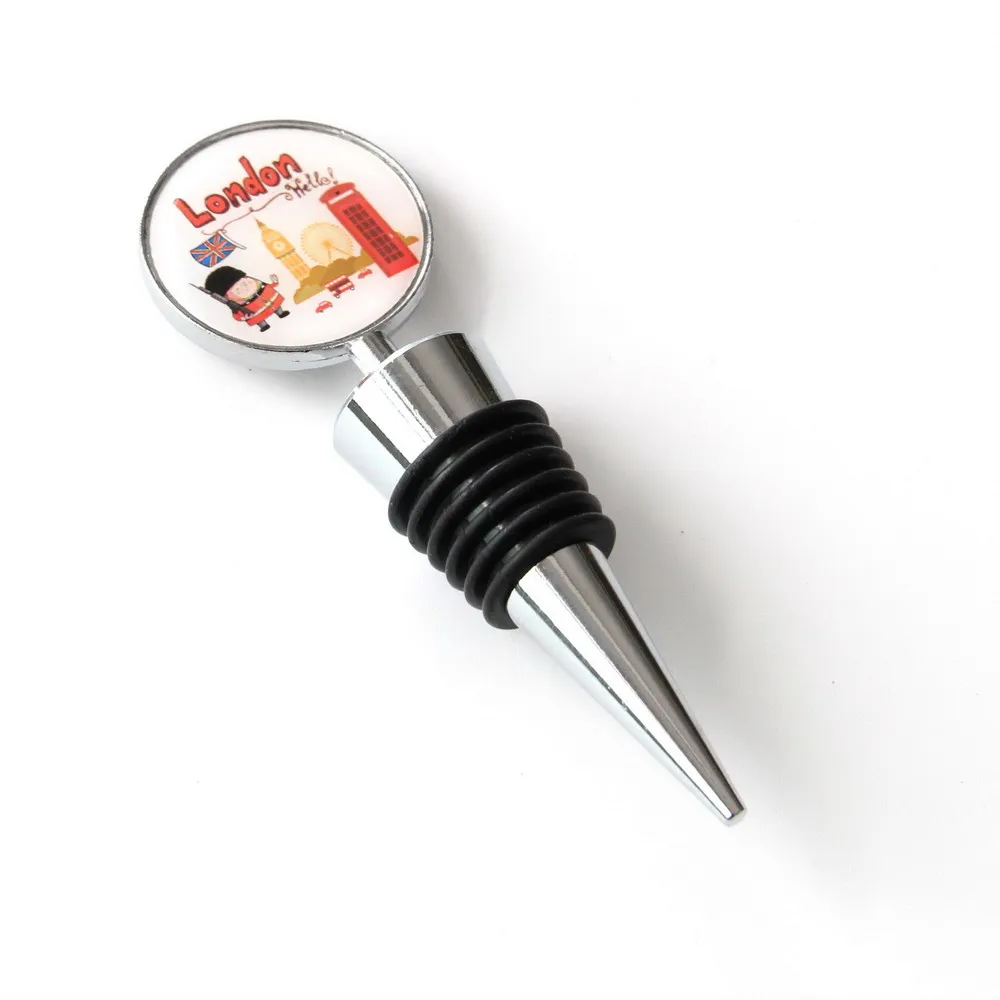 Wholesale custom logo printed France Ireland Germany souvenir cheap pretty decorative wine stoppers