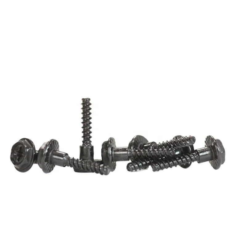 Black Oxide Finish Hex Washer Head Phillips Drive Self Tapping Screws