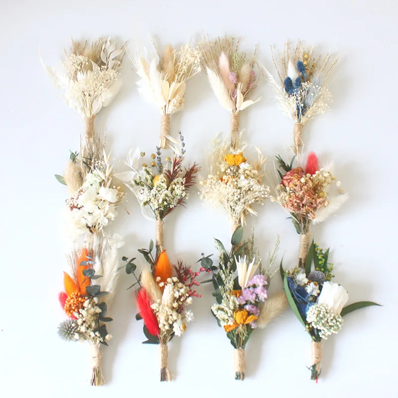 Dried panpas grass florals wedding mini dried flower bouquet suit corsage dining table ornament small dried flowers