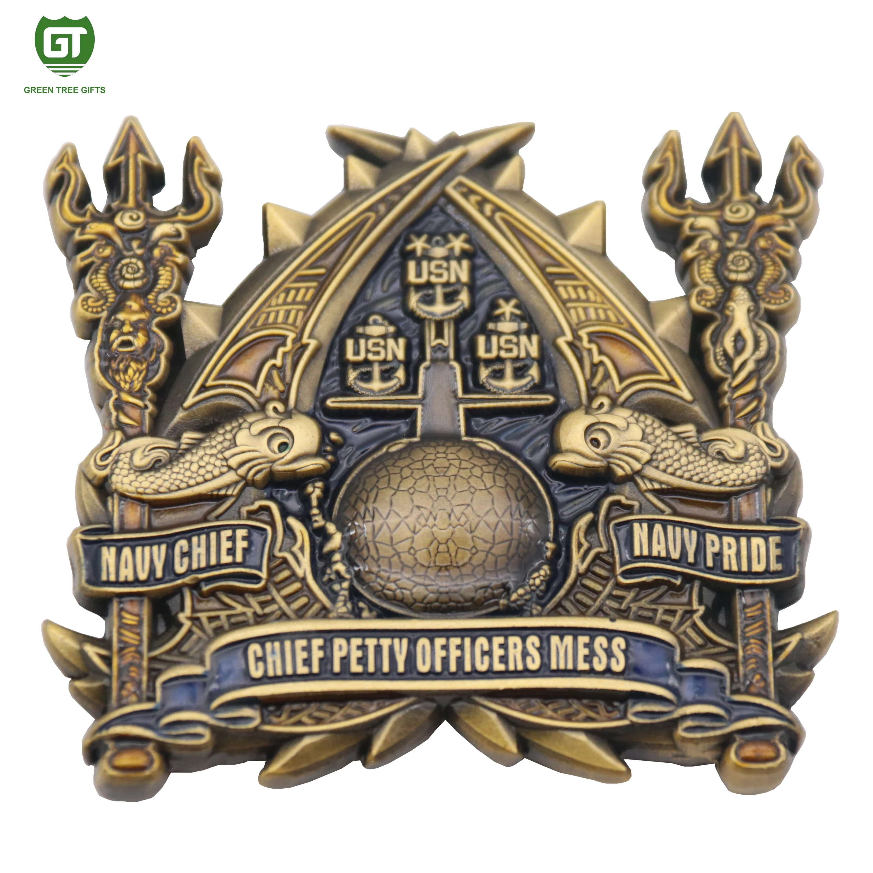 China Factory Free Samples Custom Metal Antique Challenge Coin