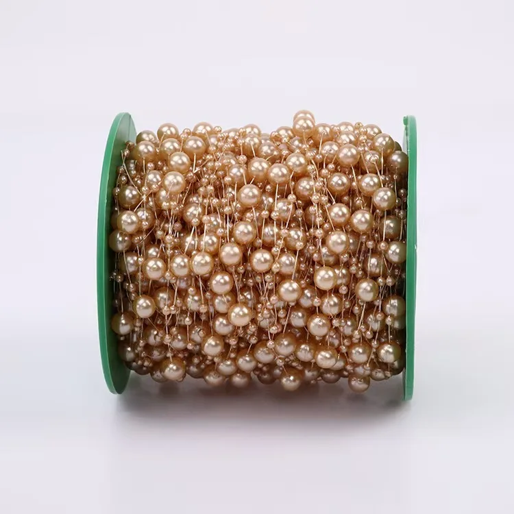 ABS Imitation Ivory Pearl Bead Chain Line Cord Thread Trim for DIY Wedding Party Decoration & Jewelry Findings Craft Accessories