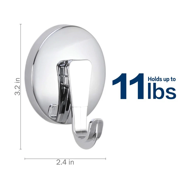 TAILI Drill-Free Removable Powerful Vacuum Suction Cup Chromed Hanging Hooks for Bathroom
