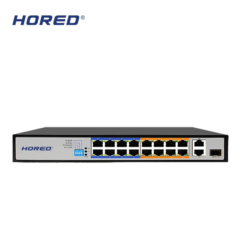  Коммутатор питания через ethernet 6 / 10 16 24 портами Poe сетевой коммутатор gigabit 100 Мбит
