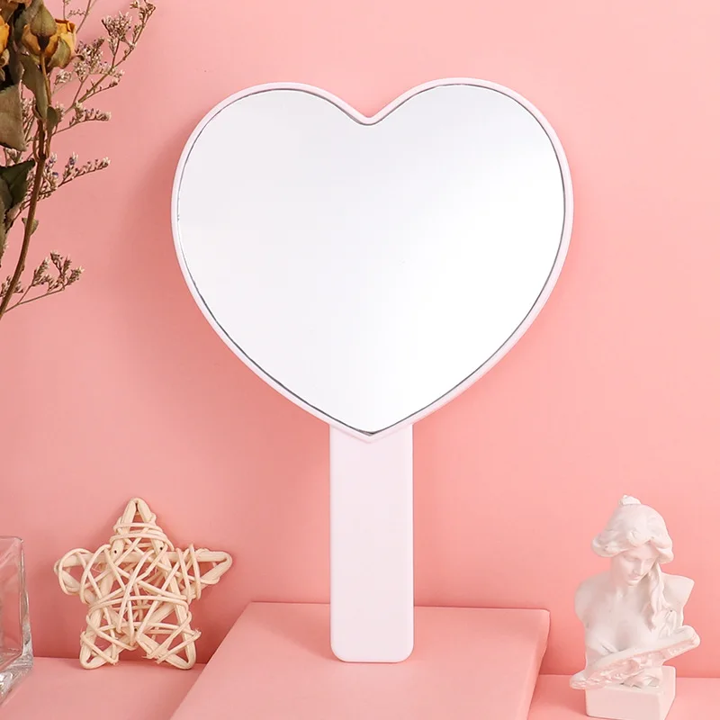 Wholesale Small Handheld Heart-Shaped Makeup Cosmetic Mirror New Design for Girls Portable Salon Use Personalized Features