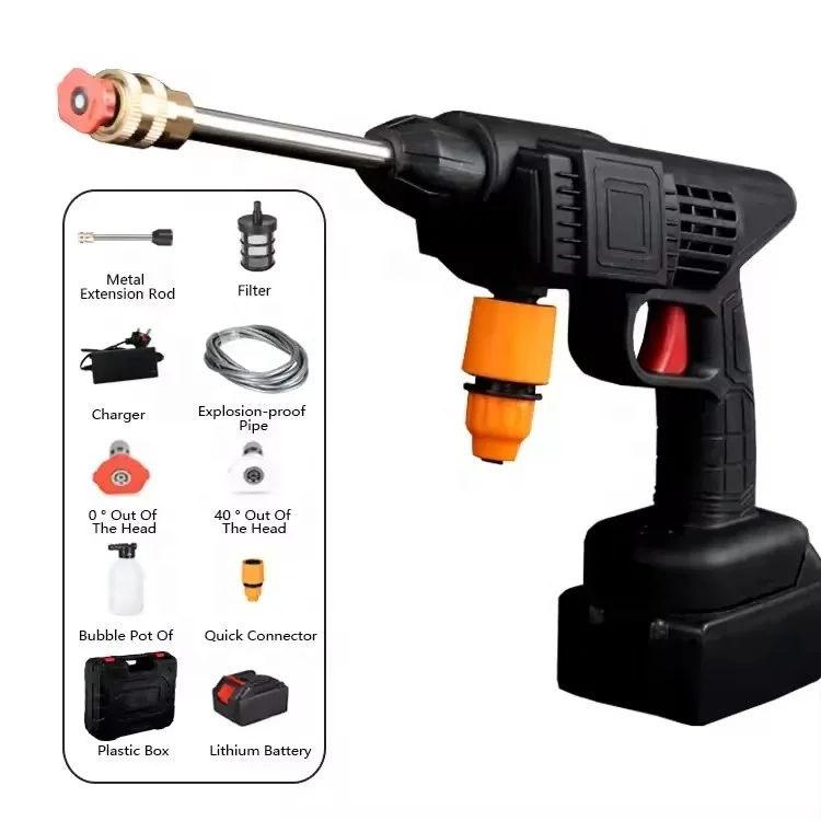 Lithium Battery Wireless Cordless Power Tool High Pressure Car Washer Water Spray Gun Electric Water Guns
