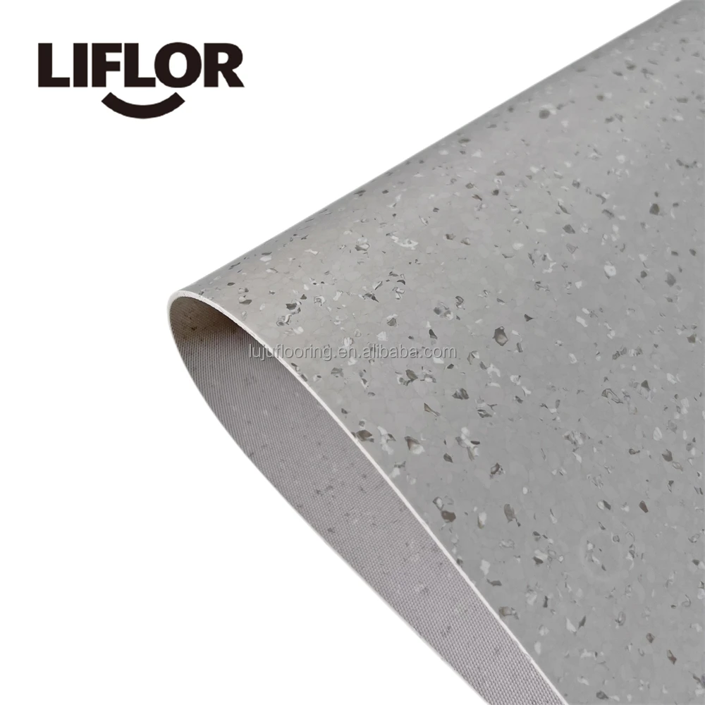 Shock-absorbing and noise-reducing floor homogeneous vinyl flooring