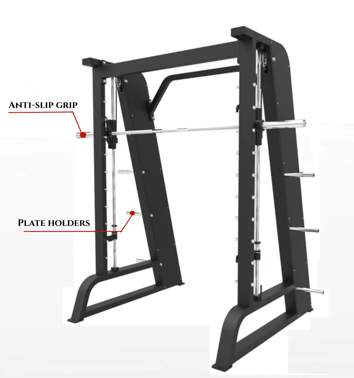 Ergonomic Heavy-Duty Steel Plate Loaded Squat Machine Gym Equipment with Adjustable Weight for Training Smith Machine