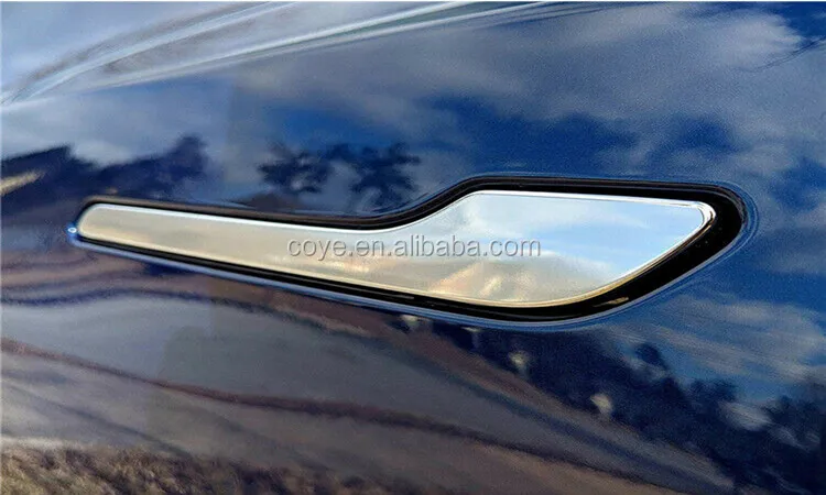 4pcs Car White Transparent Door Handle Protection Film Sticker Cover For Tesla Model 3 Transparent Protective Trim