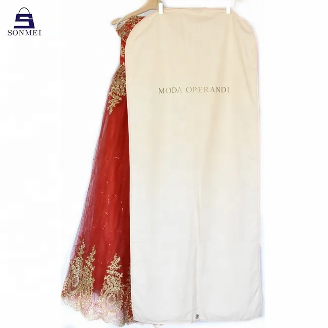 Custom cotton wedding dress garment bag suit cover