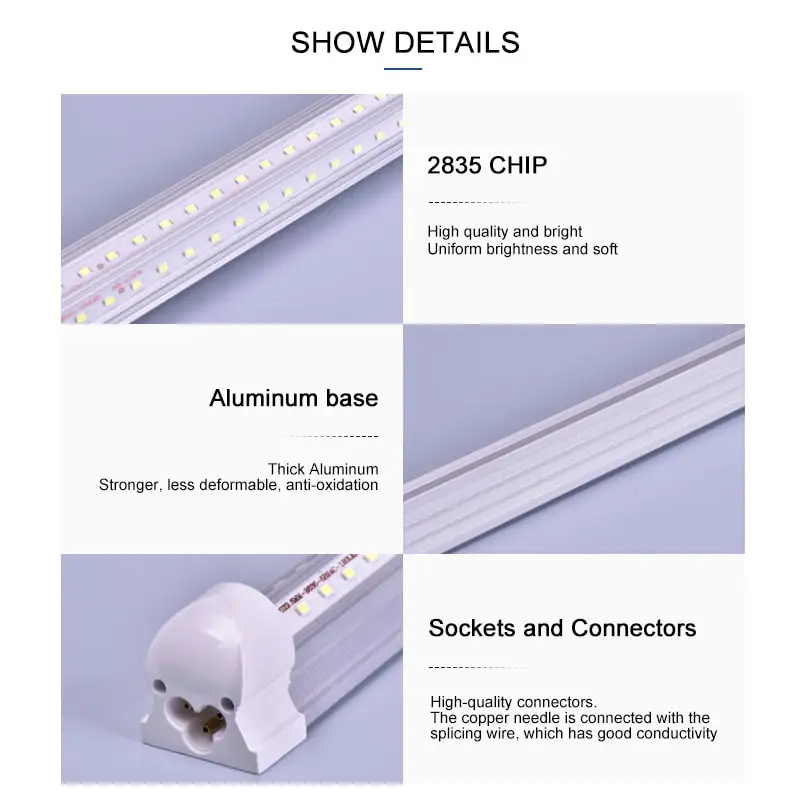 AIER ETL DLC 4FT T8 Integrated V-shaped Led Tube Light With OEM ODM Indoor Lighting Aluminum PC 3500K 4000K 5000K 6000K
