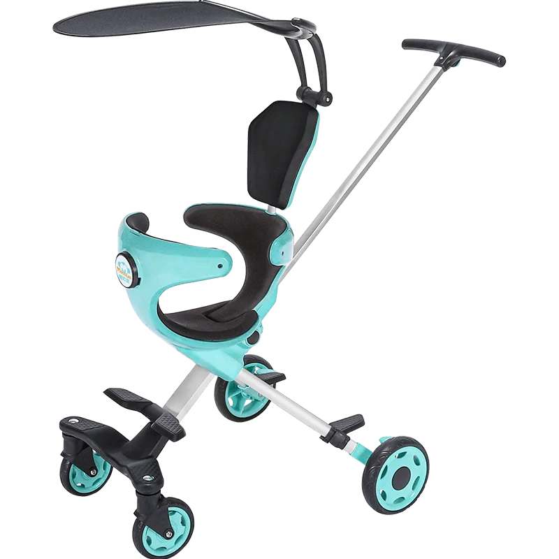 Montasen 4 Wheel Baby Tricycle  Baby Foldable Toy Aluminum Tricycle Baby For 2-6 Years Old