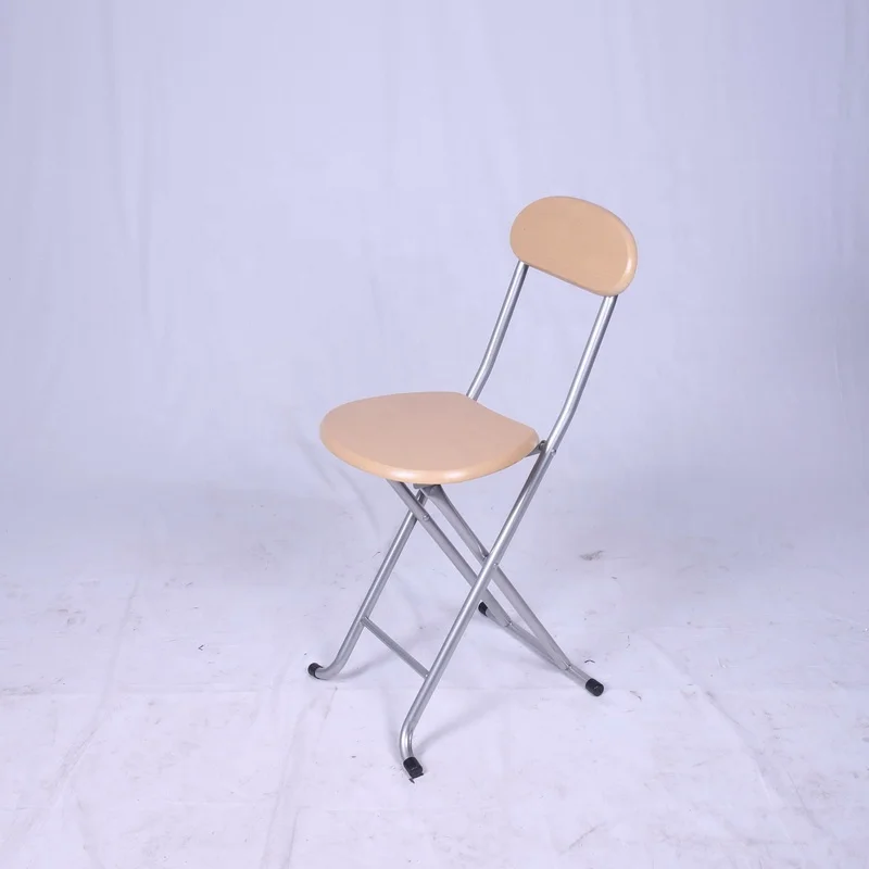 metal high foldable bar stool wood seat chair with back