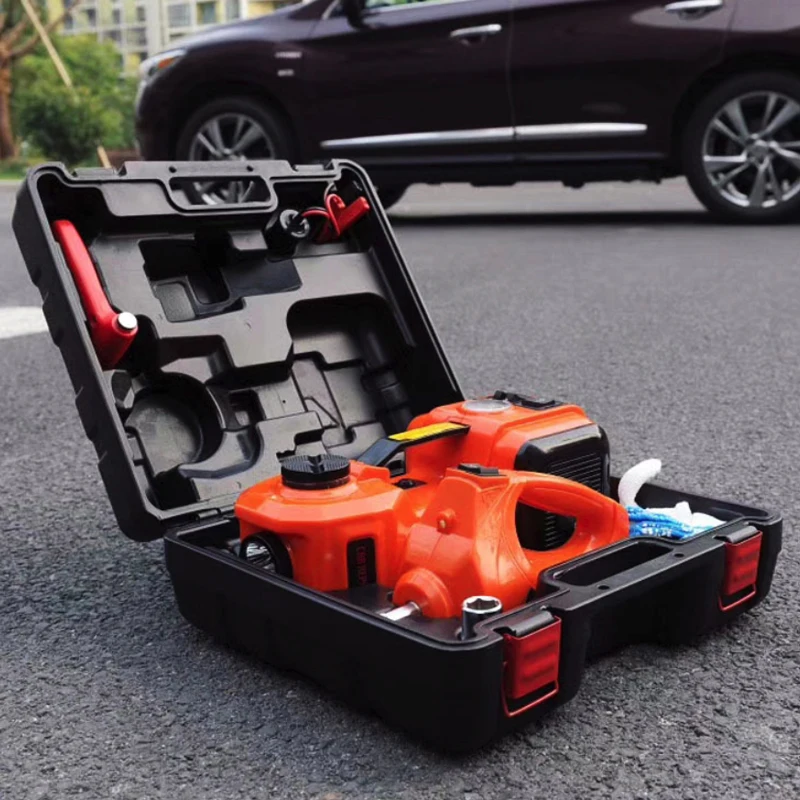 5 Ton 12V Electric Tire Inflator Cars Emergency Repair Kits Jacks Controls Electric Car Jack Kit With Inflatable Pump Jack