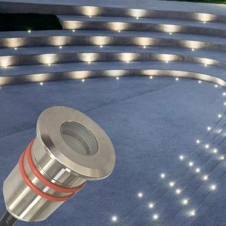 Outdoor decorative mini stairs lighting kit waterproof 12v underground spot stainless steel 0.5w ip68 recessed led deck lights