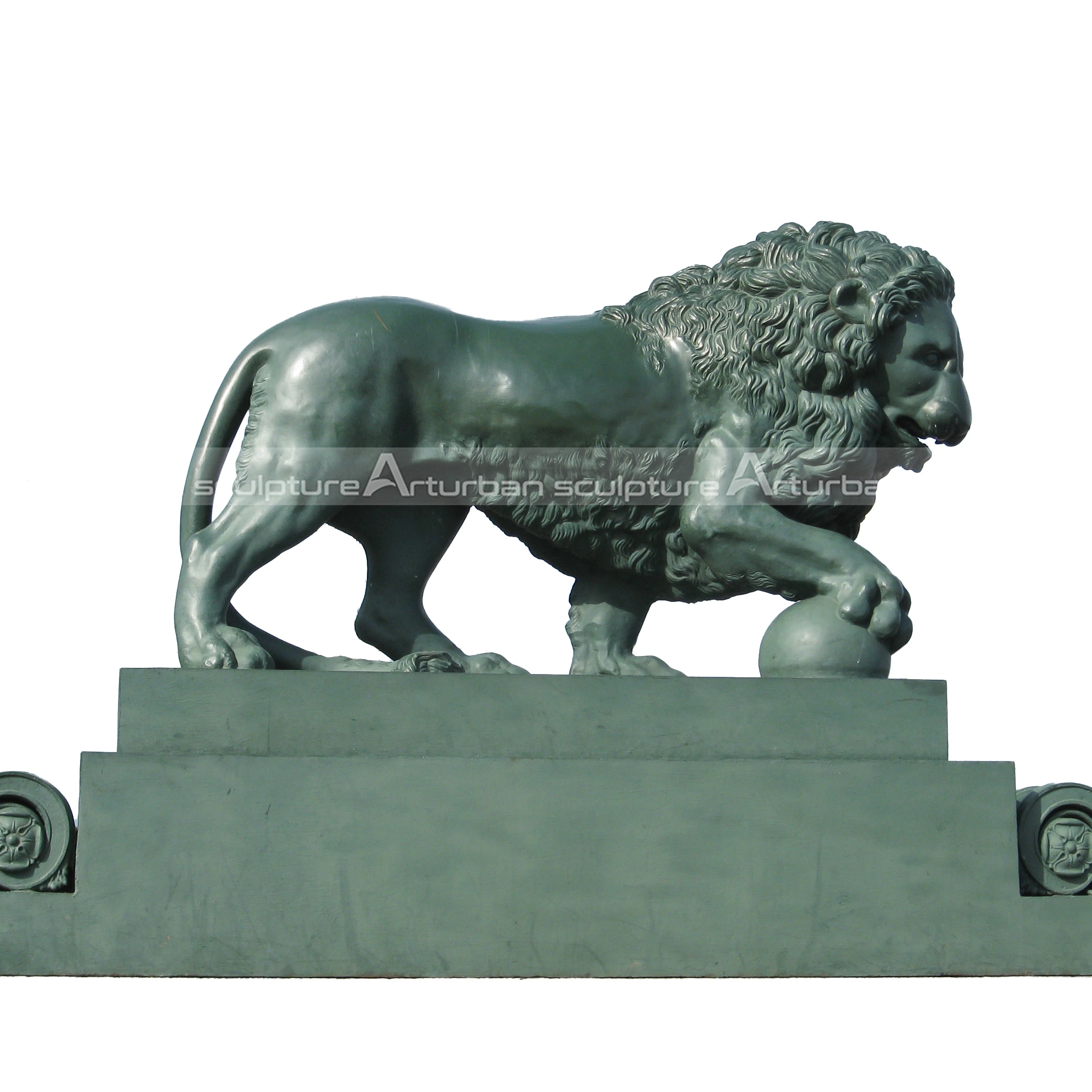Marble Lion Statues For Sale Outdoor Garden Decoration Hot Sale Main Gate Entry Decor Black Stone Lion Statues