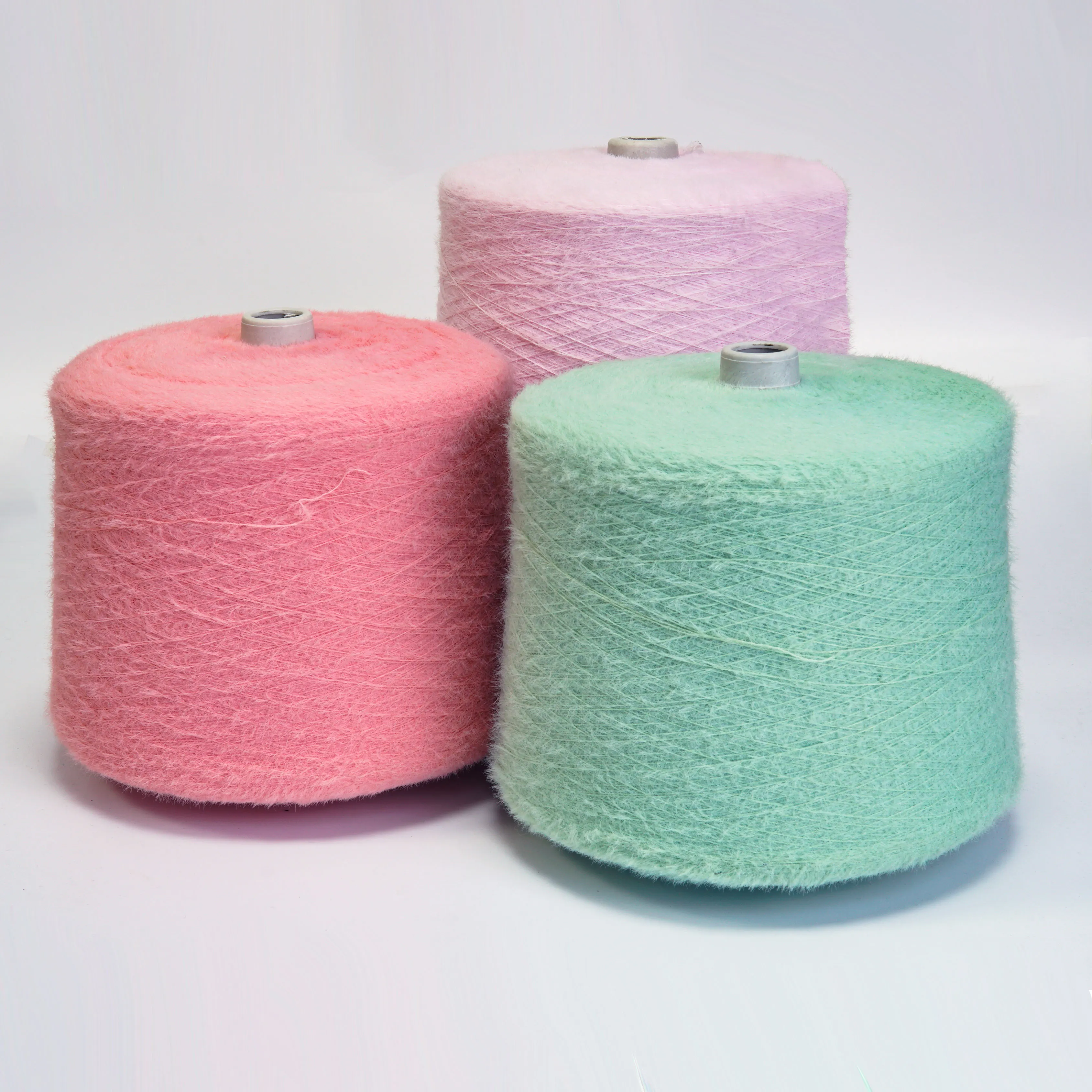 100% nylon colourful feather yarn  0.5crystal 0.7cm 0.9cm curly imitated eyelash yarn for knitting sweater Mink yarn