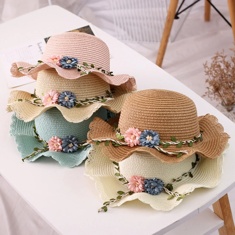 Summer New Parent-child Straw Hat Straw Bag Set Beach Sun Hat Breathable Cool Hat Wholesale