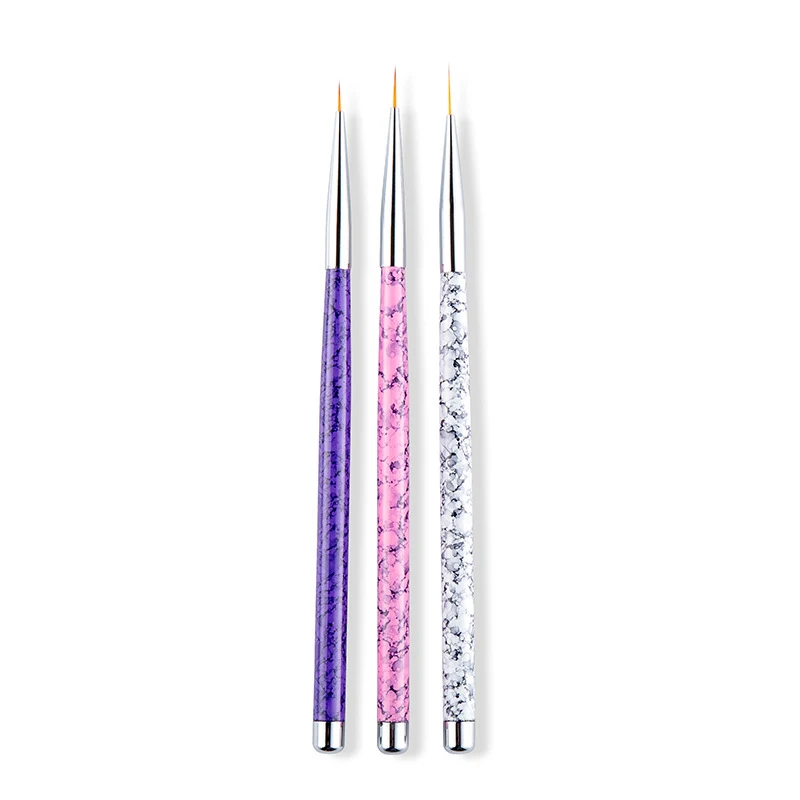3pcs/set Nail Art Liner Painting Pen 3D Tips DIY Acrylic UV Gel Brushes Drawing Kit Flower Line Grid French Design Manicure Tool