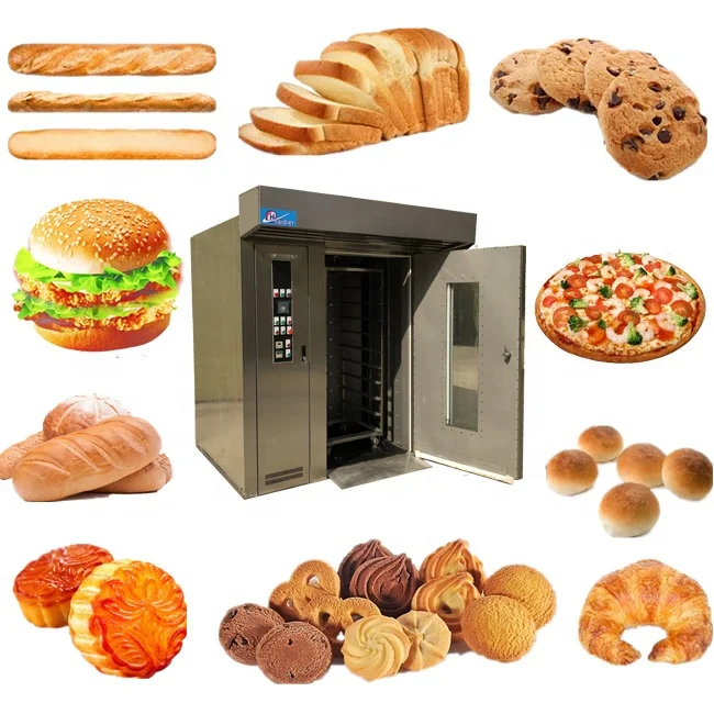 380V/220V rotary rack oven GAS power baguette bread Oven, Completely used Stainless Steel material 64 tray Pastry Oven